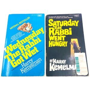 Harry Kemelman Wednesday The Rabbi Got Wet & Saturday The Rabbi Went Hungry Book